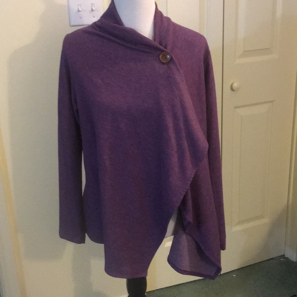 Purple XL wrap cardigan.
